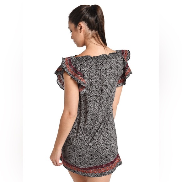 THML Black and Red Geometric Mini Dress - Picture 3 of 8